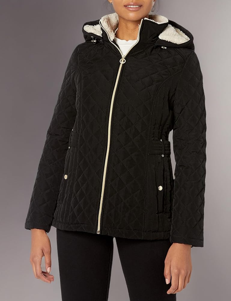 LAUNDRY BY SHELLI SEGAL Women's Short Quilted Jacket Zipper
